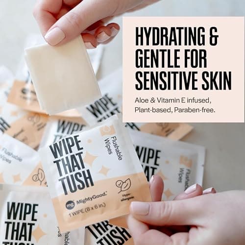 Wipe That Tush On-The-Go Flushable Wipes, 1 Pack of 30, Fragrance Free thumbnail 2