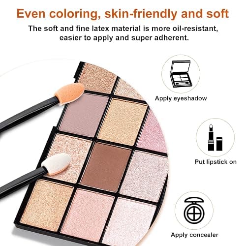 300PCS Disposable Eyeshadow Applicators, Dual Sides Eyeshadow Brushes Applicator, Eye Makeup Sponge Applicators thumbnail 5