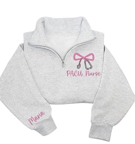 Custom Embroidered PACU Nurse Quarter Zip Sweatshirt, Personalized Post Anesthesia Care Pullover, Nursing Apparel, PACU Graduation Gift 2025, Healthcare Worker Appreciation Clothing - Image 1