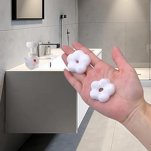 WJCCLYJC Flower Foam Dispenser Pump Bottle-250ml Reusable Plastic Soap Dispenser for Shampoo, Hand Soap&Bath, Includes Cute Stickers, Perfect for Kids Bathroom Or Kitchen (Transparent) thumbnail 2