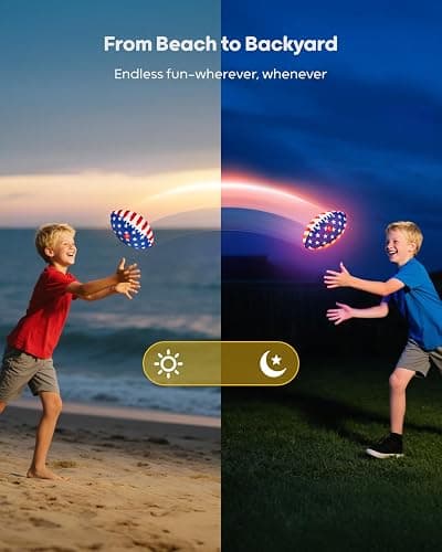 QPAU 9" Glow in The Dark Football (Size 3, 1 Pack), Light Up Youth Football with Pump & Batteries, Outdoor Toys & Games for Boys Girls, Birthday Gifts for Kids and Teens thumbnail 5