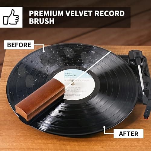 Vinyl Record Cleaner Kit - 6-in-1 Vinyl Records Cleaning Kit Includes Soft Velvet Record Brush, Cleaning Liquid, Stylus Brush, Cleaning Brush, Cleaning Cloth and Storage Bag thumbnail 3