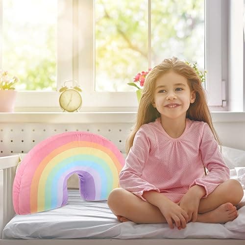 Chunful Rainbow Pillow Plush Arch Cushion,Macaron Colors,1 Pcs | Soft Stuffed for Girls Room, Cute Cushion for Bed Chair Home Decoration, 13.8x8.7x4 in Arch Decor, Christmas Lovely Gift thumbnail 2