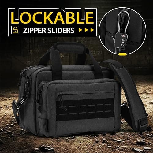 VEAGIA Range Bag,Pistol Case,Gun Range Bags For Handguns And Ammo Pouch 2 Pistols Soft Carrying Shooting Bag thumbnail 3