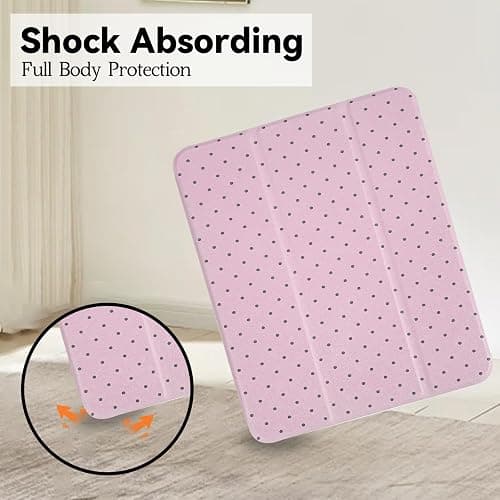 Lovmooful for iPad Pro 11" 4-1 Gen Case Cute Polka Dot-Pink | for iPad Pro 11"(1st/2nd/3rd/4th Gen,2022/2021/2020/2018),TPU Pencil Holder,Trifold Stand Protective,for Girls Women Girly thumbnail 3