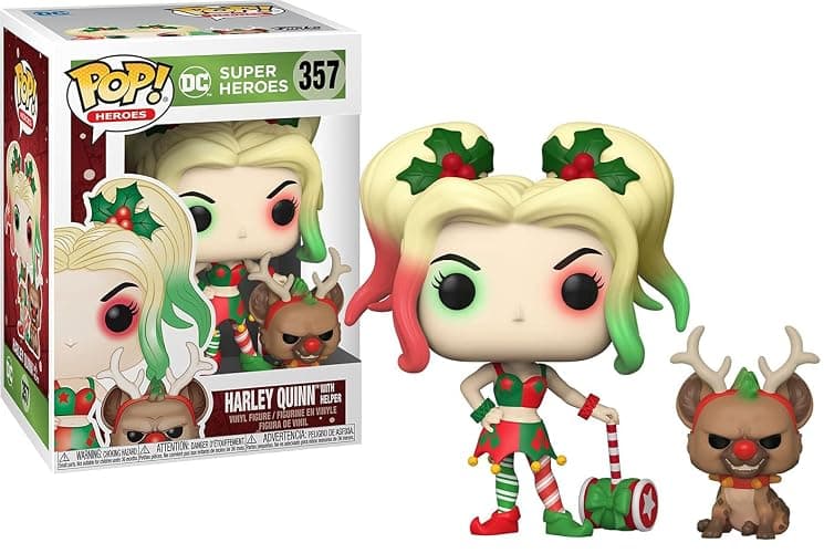 Funko Pop! DC Heroes: DC Holiday - Harley Quinn with Helper, Multicolor, 3.75 inches (50656) - Image 1