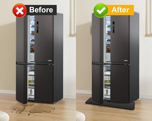 GMATCHUP Refrigerator Mat, Washing Machine Spill Liner, Drip Tray and Leak Catcher Mat, Fridge Mat Prevent Water Leakage and Floor Damage from Elecrical Equipment Heavy Duty 37.5'' x 8.5'' Black thumbnail 4