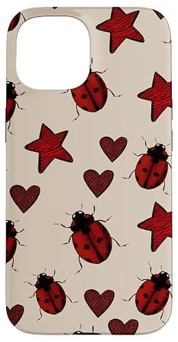 Red Ladybug Y2K Zebra Stars Hearts Preppy Case for iPhone 15 - Image 1