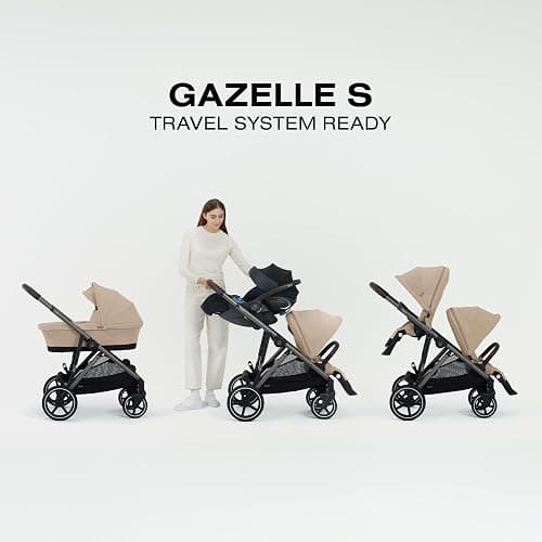 Cybex Gazelle S All-in-One Toddler and Baby Stroller with Over 20 Modular Configurations, Ergonomic Near-Flat Recline, Shopper Basket, and Compact Fold, Moon Black, Black Frame thumbnail 8