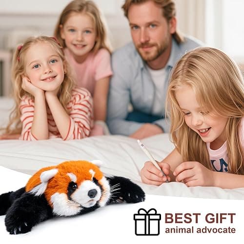 Chongker Cute Red Panda Plush Toy, Weighted Stuffed Animals, Red Panda Plush Animals Collection, Handmade Like Real, Large Size Stuffed Animals thumbnail 7