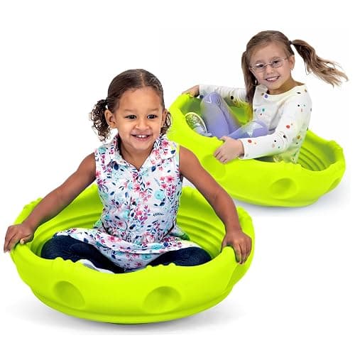 Simplay3 Two Sided Rock Around Wobble Disk and Climbing Dome 2 Pack for Toddlers and Kids - Rocking and Climbing - Indoor/Outdoor - Yellow/Green, Made in USA (2 Pack) thumbnail 6