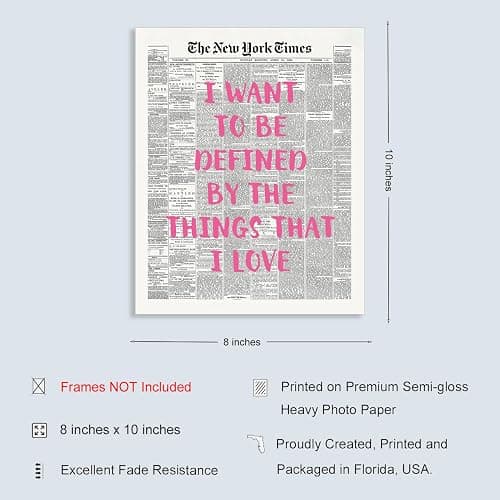 Buffay Music Inspirational Art Print, Taylor Room Decor, Pink Bedroom Decor, Girls Dorm Wall Decor, Women Bathroom Wall Art, Unframed Print (8"x10") thumbnail 2