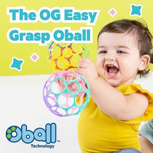 Bright Starts Oball Rattle Easy-Grasp Toy - Pink, Ages Newborn - 1 Count (Pack of 1) thumbnail 6