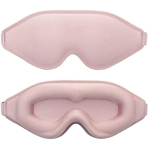3D Contoured Sleep Mask for Women Men,Effective Light Blocking Eye Mask Sleeping Soft Night Blindfold with Adjustable Strap(Pink) thumbnail 8