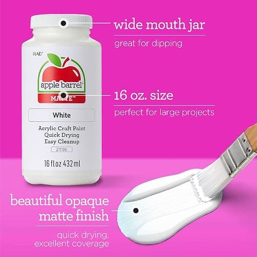Apple Barrel PROMOABWB Acrylic Paint Set Featuring 2 16 fl oz Apple Barrel White Acrylic Paint and Black Acrylic Paint Colors thumbnail 3