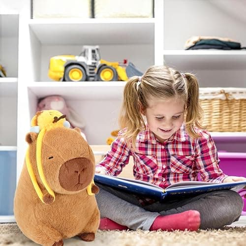 Ditucu Cute Capybara Plush with Bee Backpack Kawaii Capibara Stuffed Animal Toys Plushies Gifts for Kids Brown 17 inch thumbnail 2