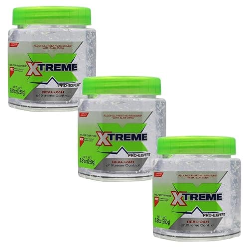 Xtreme Professional Hair Styling Gel, Clear, 10X Control Fixation Level, 8.81 oz, 3 Pack - Image 1