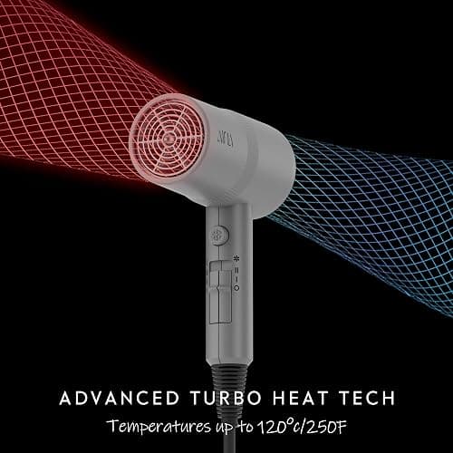 AINA Hair Dryer with Diffuser, Blow Dryer for Women | Advanced Ionic Technology, Ceramic Coating | Cold Shot Features Turbo Heat for Fast Drying and Shine 110V/ALCI (Ash Grey) thumbnail 4
