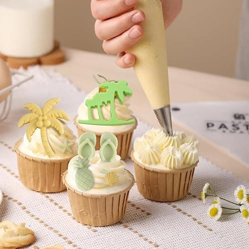 Wilewir Summer Beach Silicone Molds Shaped with Coconut Tree, Starfish and Shells, Summer Beach Candy Chocolate Silicone Mold for Cupcakes, Cakesicle Decorations, Summer Themed Party, Pack of 2 thumbnail 5