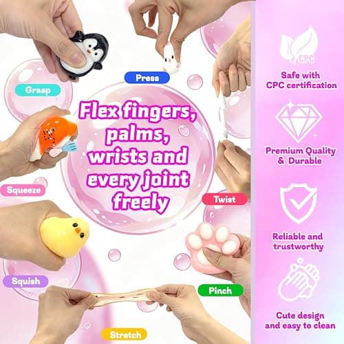 20Pcs Taba Squishy Toys Kit, Cute Fidget Toys Squeeze Toys Stress Relief Sensory Party Favors, Birthday Gifts Toys for Kids 3-6-8-10 thumbnail 3
