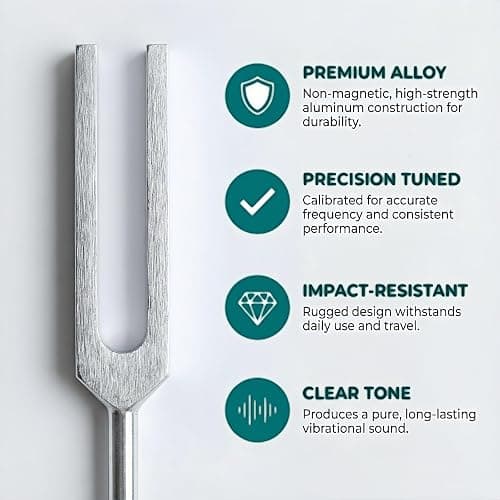  384 Hz​ Tuning Forks for Healing, Medical, and Music - Multi-Frequency Tuning Fork Kit for Sound Therapy, Meditation, Chakra Balancing, and Instrument Tuning thumbnail 4