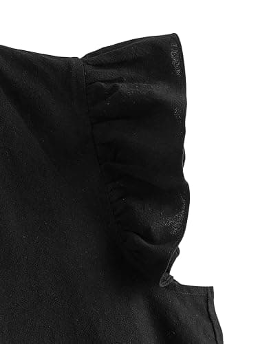 SweatyRocks Women's Cap Butterfly Sleeve V Neck Ruffle Hem Crop Blouse Summer Peplum Top thumbnail 6