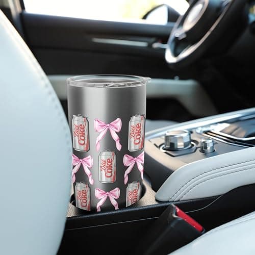 Coca-Cola Diet Coke & Pink Bows Collage Logo Vintage Stainless Steel Insulated Tumbler thumbnail 2