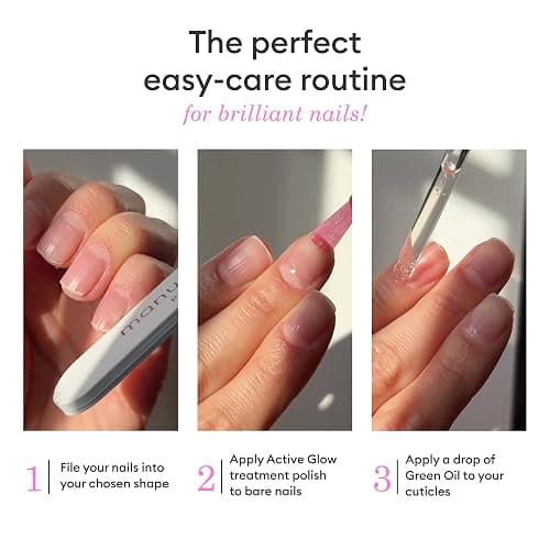 Manucurist Active Glow Raspberry Gift Set with Green Oil | Care nail polish and cuticle oil gift box with mini nail file. Vegan nail care gift for women thumbnail 6
