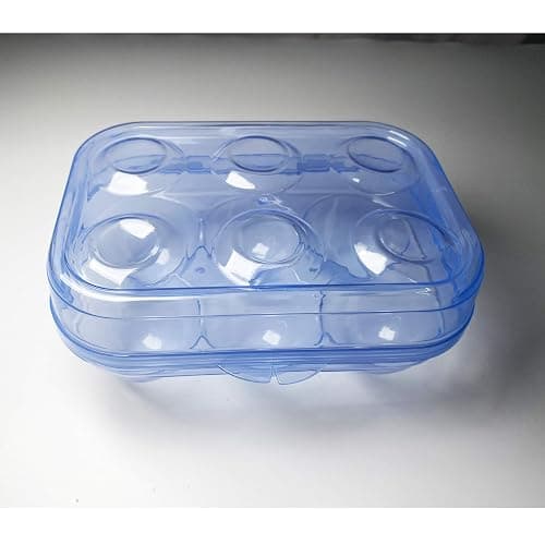 JAMOR 6 Grid Egg Storage Box Refrigerator Crisper Egg Protection Box Portable Egg Carriage Container For Camping Picnic Essential (Blue) thumbnail 7
