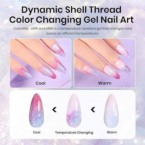 Beetles Pearl Gel Nail Polish Set - Ocean Treasures Gel Polish, 20 Colors Glitter Cat Eye Pink Red Mermaid Swirl Thread Effect Soak off UV Nail Gel for DIY Manicure Gift for Women thumbnail 5