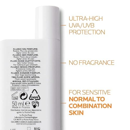 La Roche-Posay Anthelios UVMune 400 Ultra-Light Invisible Fluid, Non-Perfumed Sun screen for Sensitive Skin SPF50+ 50ml thumbnail 2