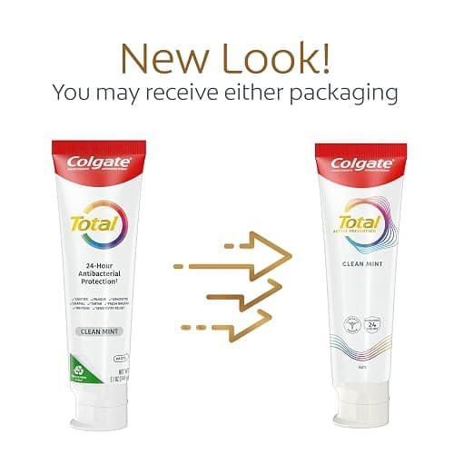 Colgate Total Clean Mint Toothpaste, 10 Benefits, No Trade-Offs, Freshens Breath, Whitens Teeth and Provides Sensitivity Relief, Clean Mint Flavor, 4 Pack, 5.1 Oz Tubes - 5.1 Ounce (Pack of 4) - Clean Mint thumbnail 3