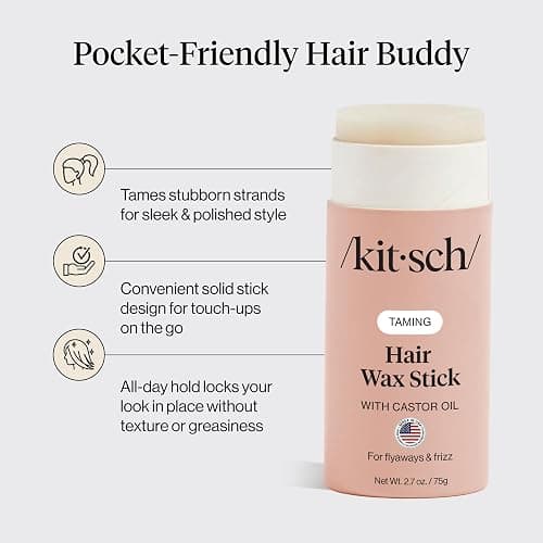 Kitsch Hair Wax Stick for Women & Men - Anti-Frizz and Fly Away Hair Tamer, No Residue Hair Finishing Stick | All Day Hold Styling Product - 2.7 oz thumbnail 5