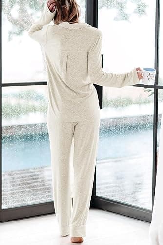 Aamikast Women's Pajama Sets Long Sleeve Button Down Sleepwear Nightwear Soft Pjs Lounge Sets thumbnail 5