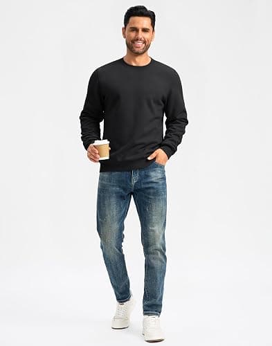 G Gradual Sherpa Lined Sweatshirts for Men Fleece Crewneck Sweatshirt Pullover Warm Shirts for Winter thumbnail 6