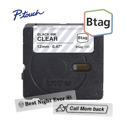 Brother Genuine P-Touch Btag BTAG131 Black on Clear Label Tape ~1/2in by 13.1ft (12mm x 4m). (Works Only with Brother PT-N10, PT-N20, PT-N25BT Label Makers) thumbnail 2