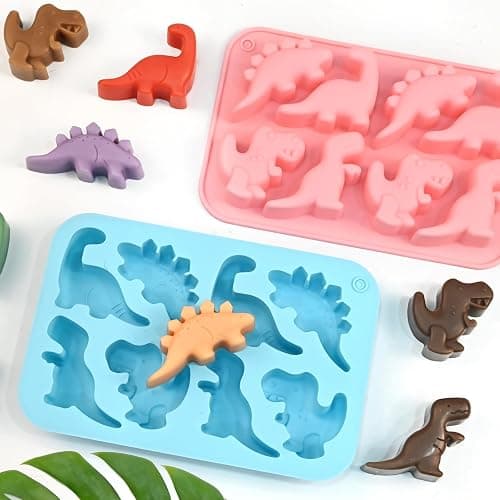 Dinosaur Silicone Mold, 2 Pcs Dinosaur Chocolate Molds, 16 Cavity Dinosaurs Molds Silicone for Chocolate, Candy, Ice Cubes, Jelly, Jello, Pudding, Cake Decorations, Cookies, Soaps thumbnail 4