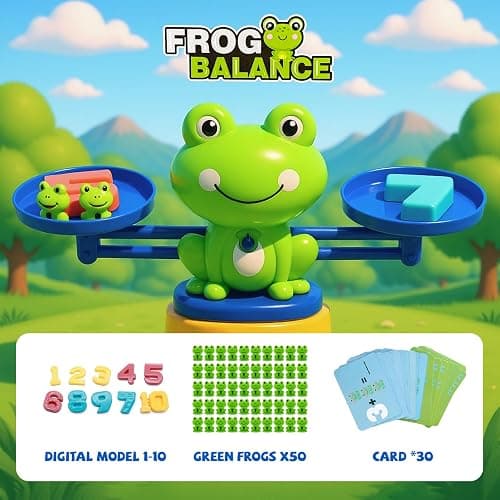 Snugzy Frog Balance Counting Toys Math Games Balance Scale for Kids Kindergarten Learning Games Educational Toys Gifts for Boys Girls Age 3+ (93 PCS) thumbnail 4