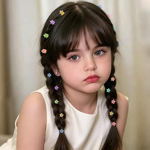 SAOROPEB 100Pcs Mini Flower Hair Clips, Colorful Hair Accessories (Glitter) | Cute Claw Clips, Tiny Small Barrettes, Bangs Strong Grip, for Women Girls thumbnail 2