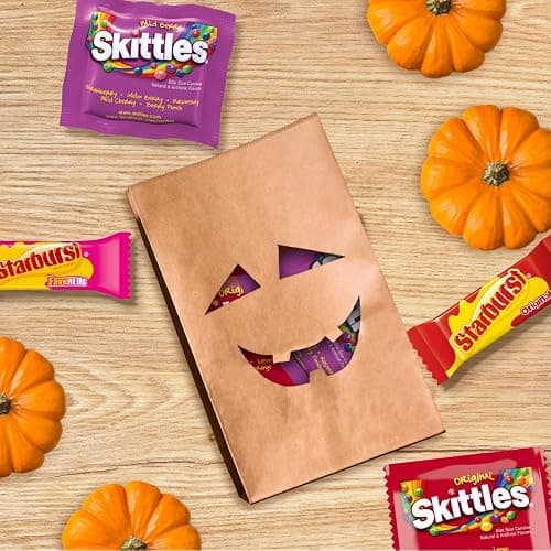 SKITTLES Original, Wild Berry & STARBURST Fun Size Variety Bag, 20.13 oz | Chewy fruity SKITTLES and STARBURST in fun size packs, great for movie nights, party favors, road trips and Halloween Candy thumbnail 8