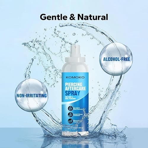 Komoko Piercing Aftercare Spray (5.07 Fl Oz), Saline Spray for Piercings & Ear Piercing Cleaner, Gentle Saline Solution for Piercings, Fast Piercing Bump Solution for Nose, Ears, Belly & More thumbnail 4