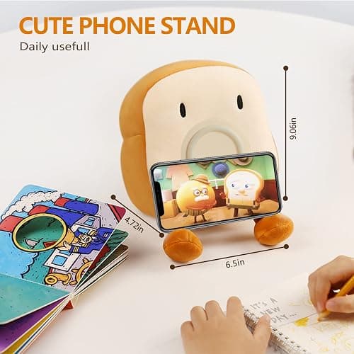 QANYI Plush Toy Night Light Alarm Clock for Kids, Multiin-one Cozy Toast Plushies Bed Clock with Dual Alarm and Snooze, Dimmable Bed Lamp Birthday Gifts Ideal for Children Teens Girls Boys Women thumbnail 2