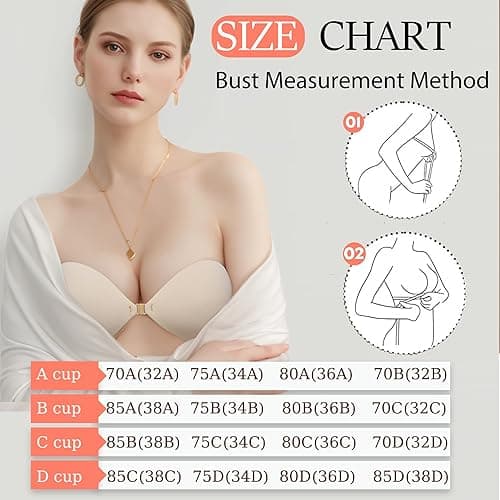 BALIWELL Adhesive Bra Push Up, Women Strapless Sticky Backless Dress Bras, Invisible Lifting Stick on Bra - B thumbnail 5