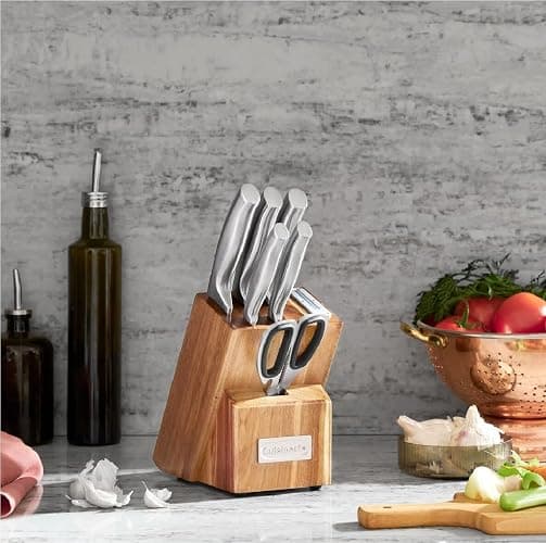 Cuisinart 7 Pc Stainless Steel Essentials Cutlery Block Set with Built in Sharpener thumbnail 5