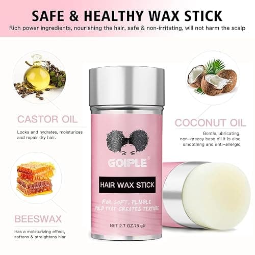 Goiple Wax Stick for Hair, Hair Pomade Stick Long-Lasting Styling Wax Stick, Hair Wax Stick Smoothing & Slick Stick for Hair Wigs, Styling Waxes for Fly Away & Edge Frizz Hair (2.7 oz) thumbnail 2