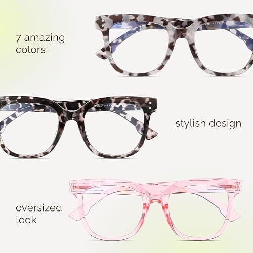 miyya Blue Light Glasses for Women & Men – Oversized UV & Blue Light Blocker Chunky Frames, Stylish Eyewear Accessories thumbnail 8