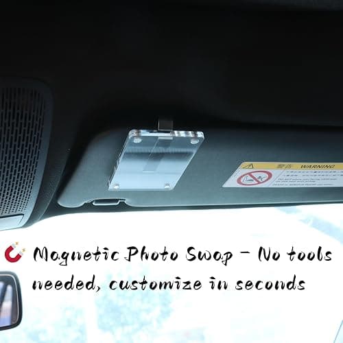 MOTOFITOOL Car Sun Visor Photo Holder, 2 Pack Universal Magnetic Car Visor Clip, Personalized Picture Frame for Cars, Photo car visor clip thumbnail 5