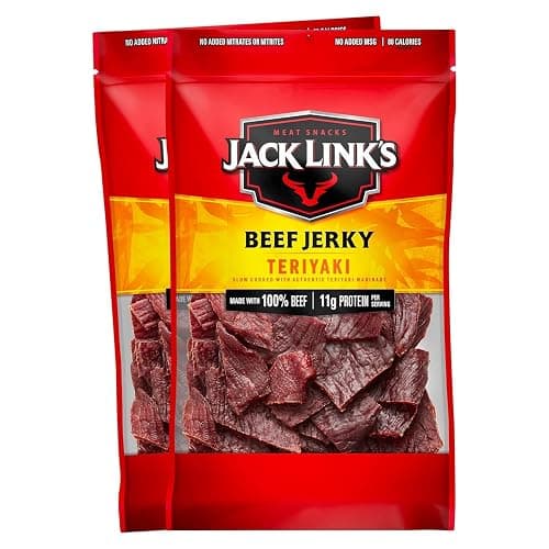 Jack Link's Teriyaki Beef Jerky - (2 Pack) 9 oz Bag - Ready to Eat Protein Snacks - 11g Protein per Serving - Made with 100% Real Beef - Image 1