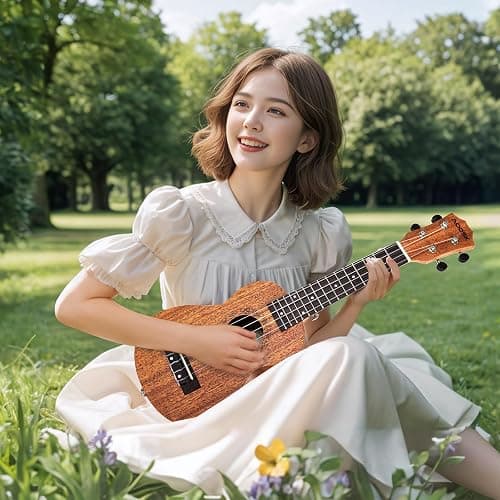 AODSK Soprano Ukulele for Beginner 21 Inch Ukelele with Gig Bag Strap Nylon String 4 Picks Holiday Gift thumbnail 8