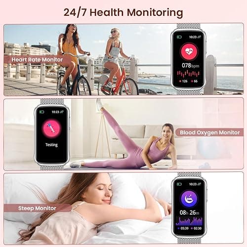 Fitness Tracker Smartwatch for Women Men: Health Activity Trackers with Heart Rate Blood Oxygen Sleep Monitor Step Counter Sport 1.47" Touchscreen IP68 Waterproof Smart Watch Compatible Android iOS thumbnail 3